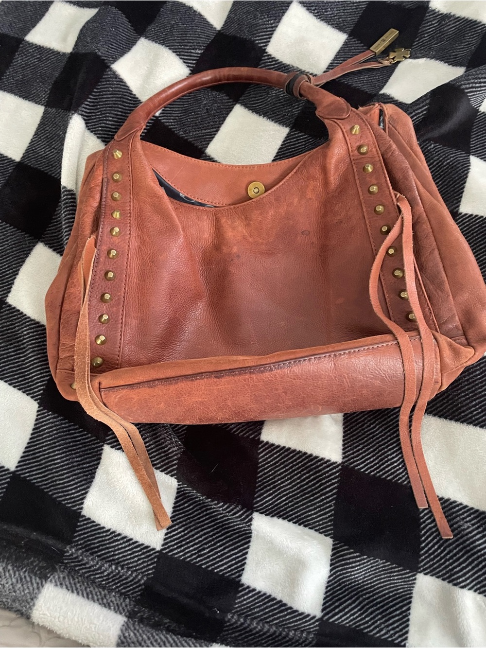 Lucky Brand Rust Brown Leather Hobo Bag with Stud Details
GUC - Picture 3 of 7